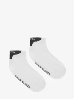 New Alexander McQueen Women's Ankle Socks in Black/White