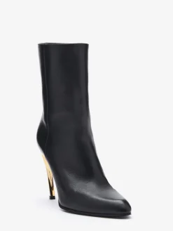 Hot Alexander McQueen Women's Armadillo Ankle Boot in Black/Silver/Gold