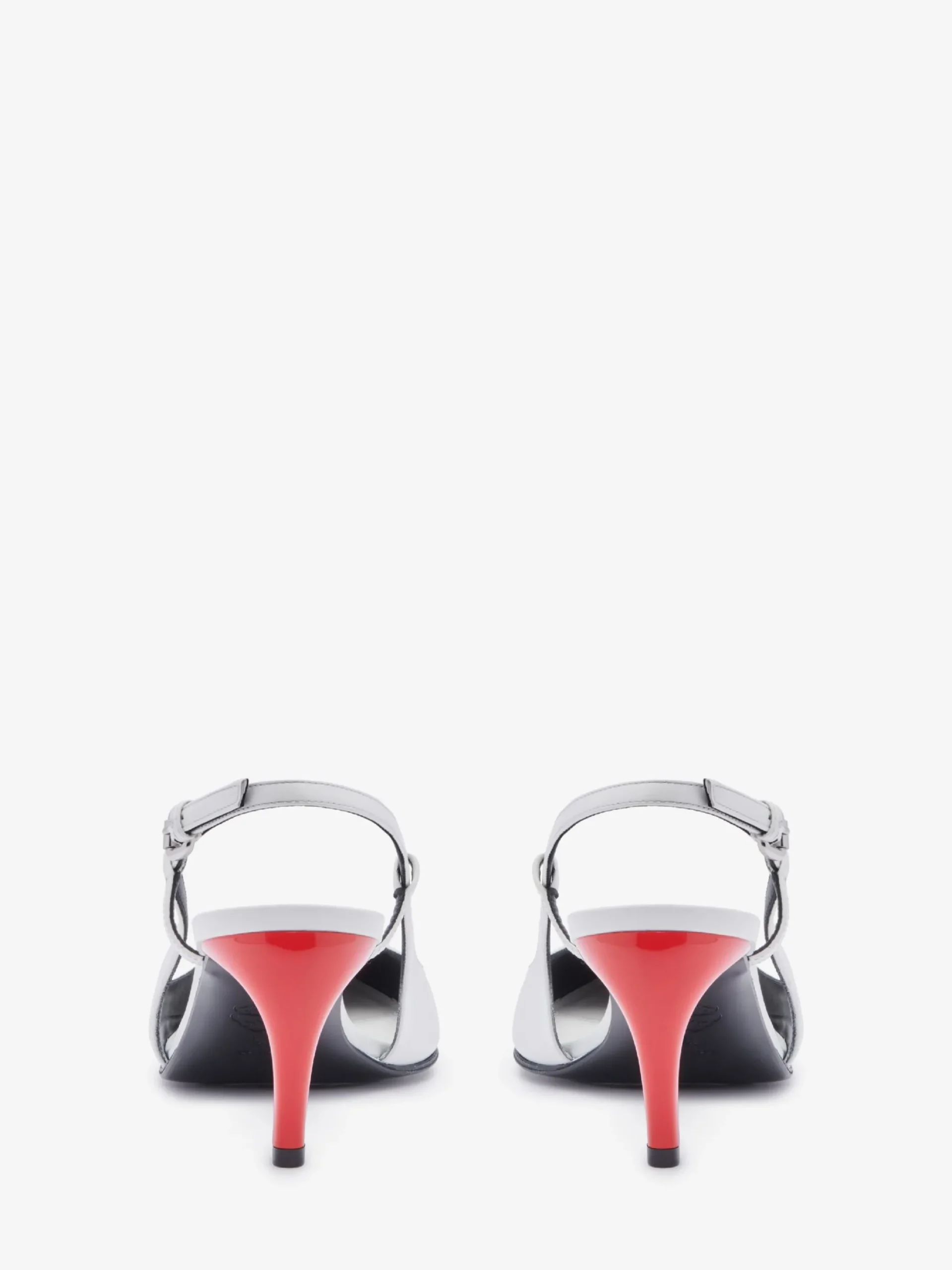 Best Alexander McQueen Women's Armadillo Slingback Pump in Ivory/Black/Lust Red