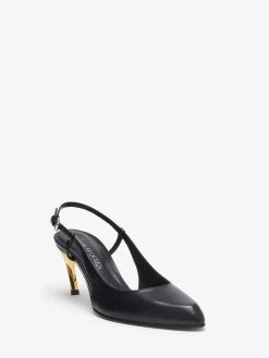 New Alexander McQueen Women's Armadillo Slingback Pump in Blacl/Silver/Gold