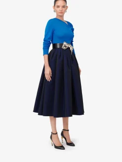 Online Alexander McQueen Women's Asymmetric Knot Jumper in Lapis Blue