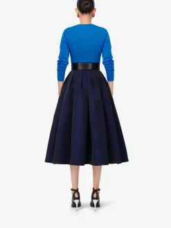 Online Alexander McQueen Women's Asymmetric Knot Jumper in Lapis Blue