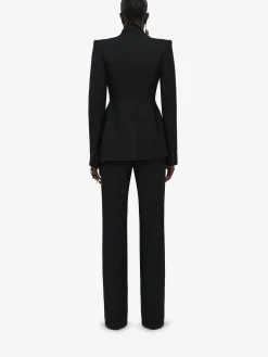 New Alexander McQueen Women's Asymmetric Tailored Jacket in Black