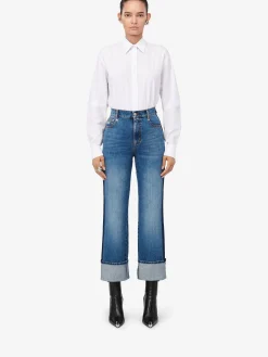 Online Alexander McQueen Women's Baggy Boyfriend Jeans in Washed Blue