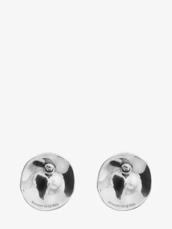 Fashion Alexander McQueen Women's Beam Small Earrings in Antique Silver