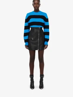 Clearance Alexander McQueen Women's Biker Mini Skirt in Black
