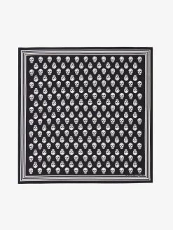 Store Alexander McQueen Women's Biker Skull Scarf in Black
