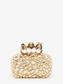 Best Sale Alexander McQueen Women's Bosch Knuckle Clutch in Gold