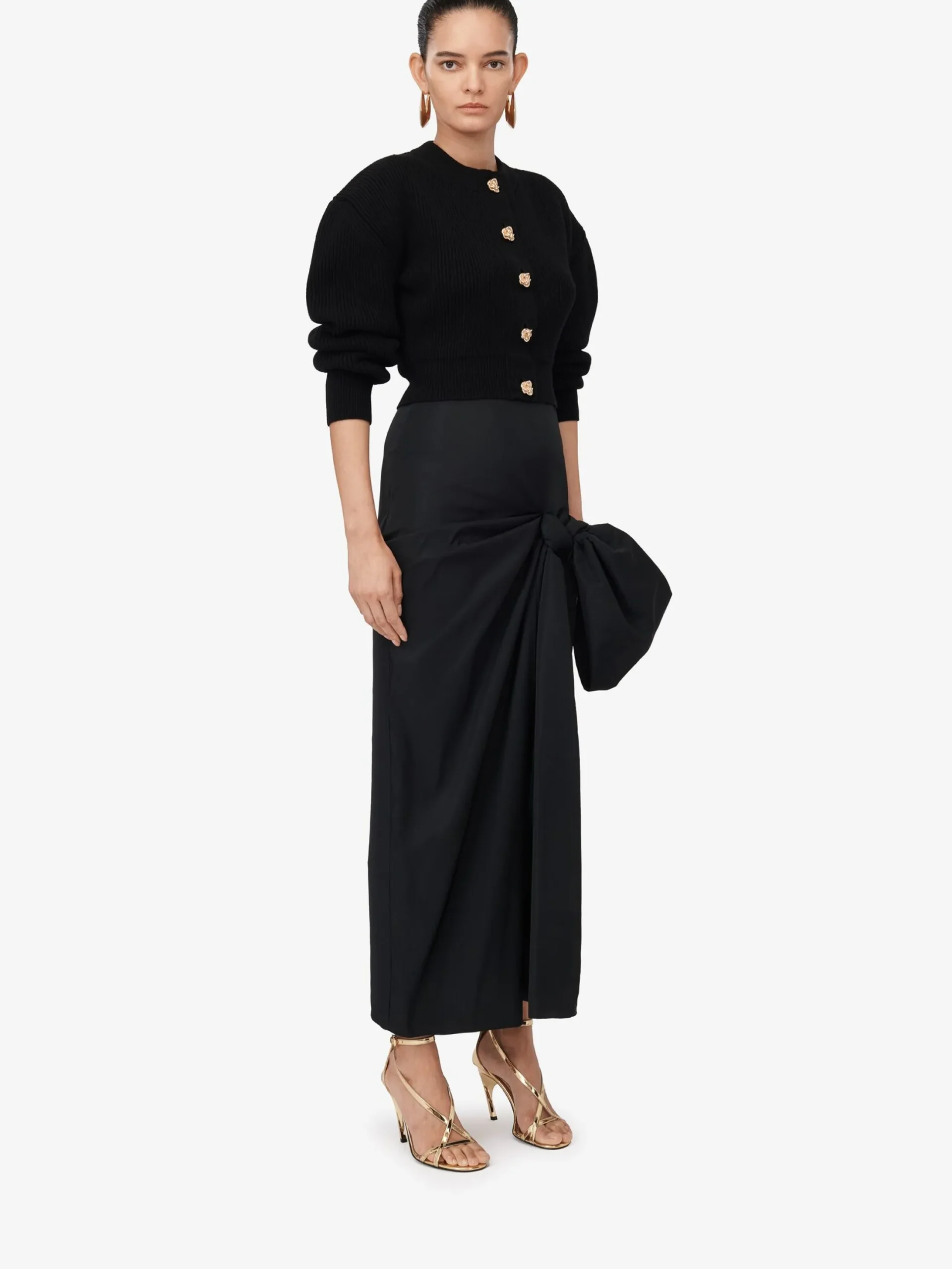 Outlet Alexander McQueen Women's Bow Detail Slim Skirt in Black