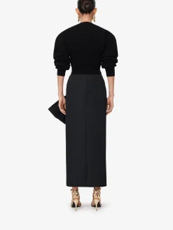 Outlet Alexander McQueen Women's Bow Detail Slim Skirt in Black