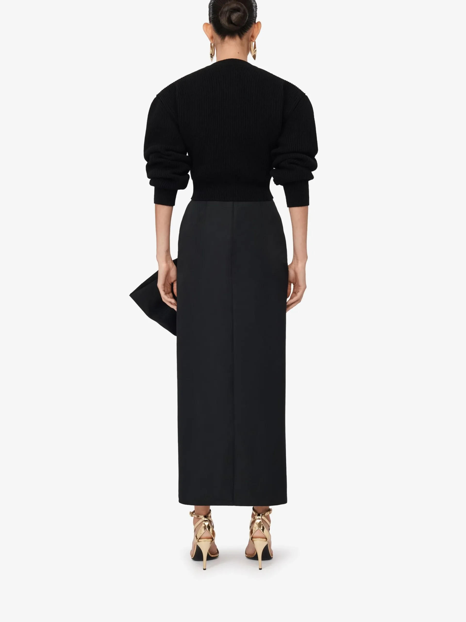 Outlet Alexander McQueen Women's Bow Detail Slim Skirt in Black