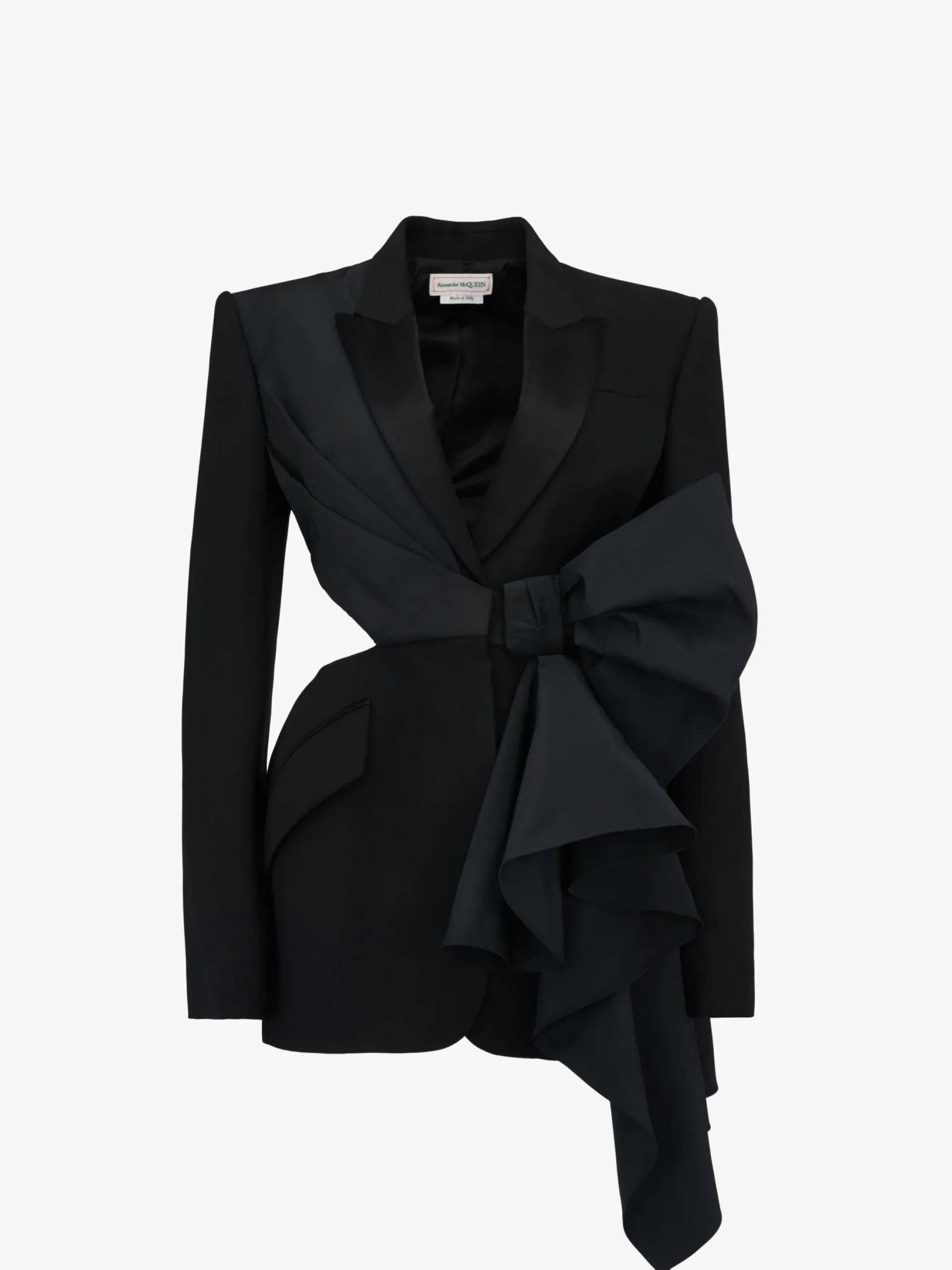 Store Alexander McQueen Women's Bow Slashed Jacket in Black