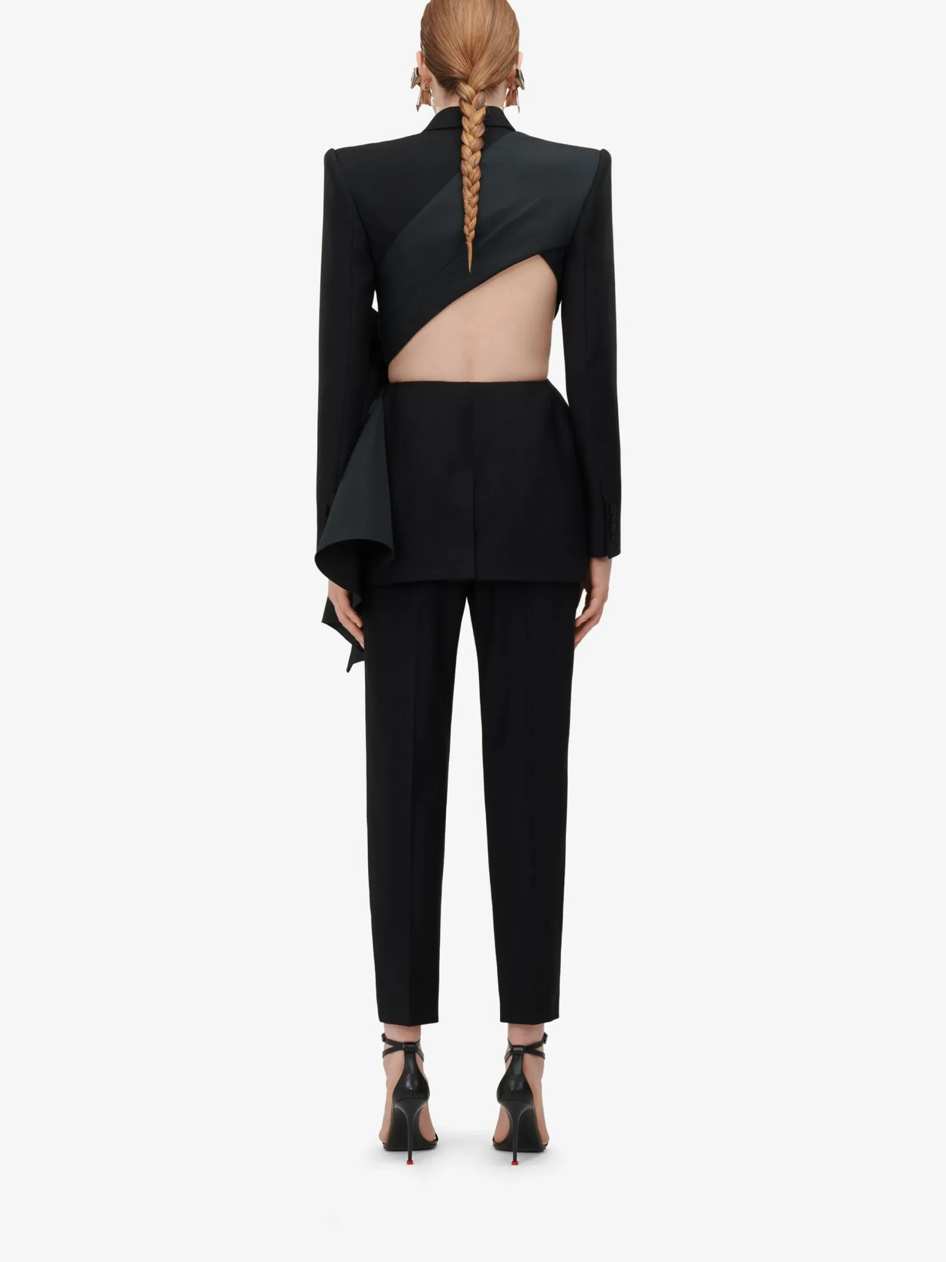 Store Alexander McQueen Women's Bow Slashed Jacket in Black