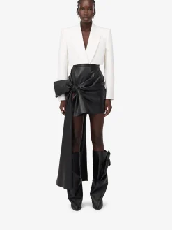 Sale Alexander McQueen Women's Boxy Cropped Jacket in Soft White