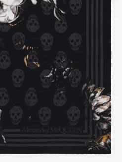 Outlet Alexander McQueen Women's Chiaroscuro Biker Foulard in Black/Ivory