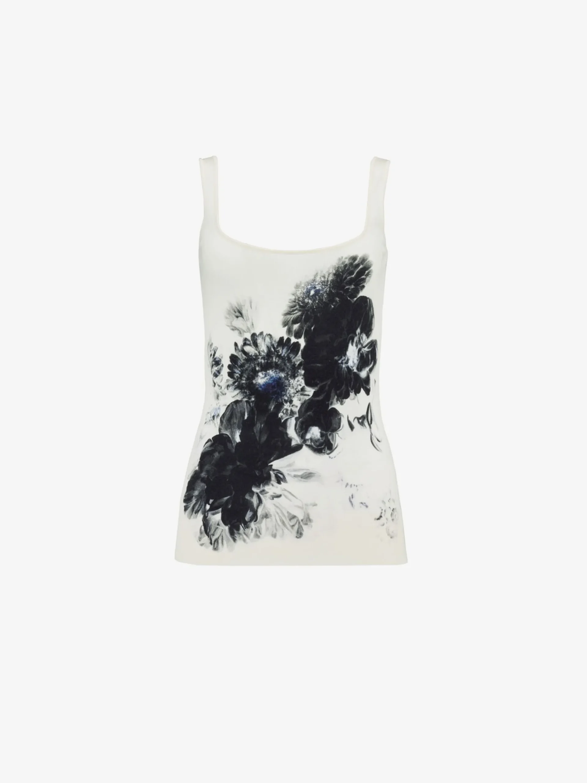 Clearance Alexander McQueen Women's Chiaroscuro Camisole in White/Black/Blue