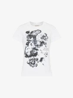 Flash Sale Alexander McQueen Women's Chiaroscuro Fitted T-shirt in White