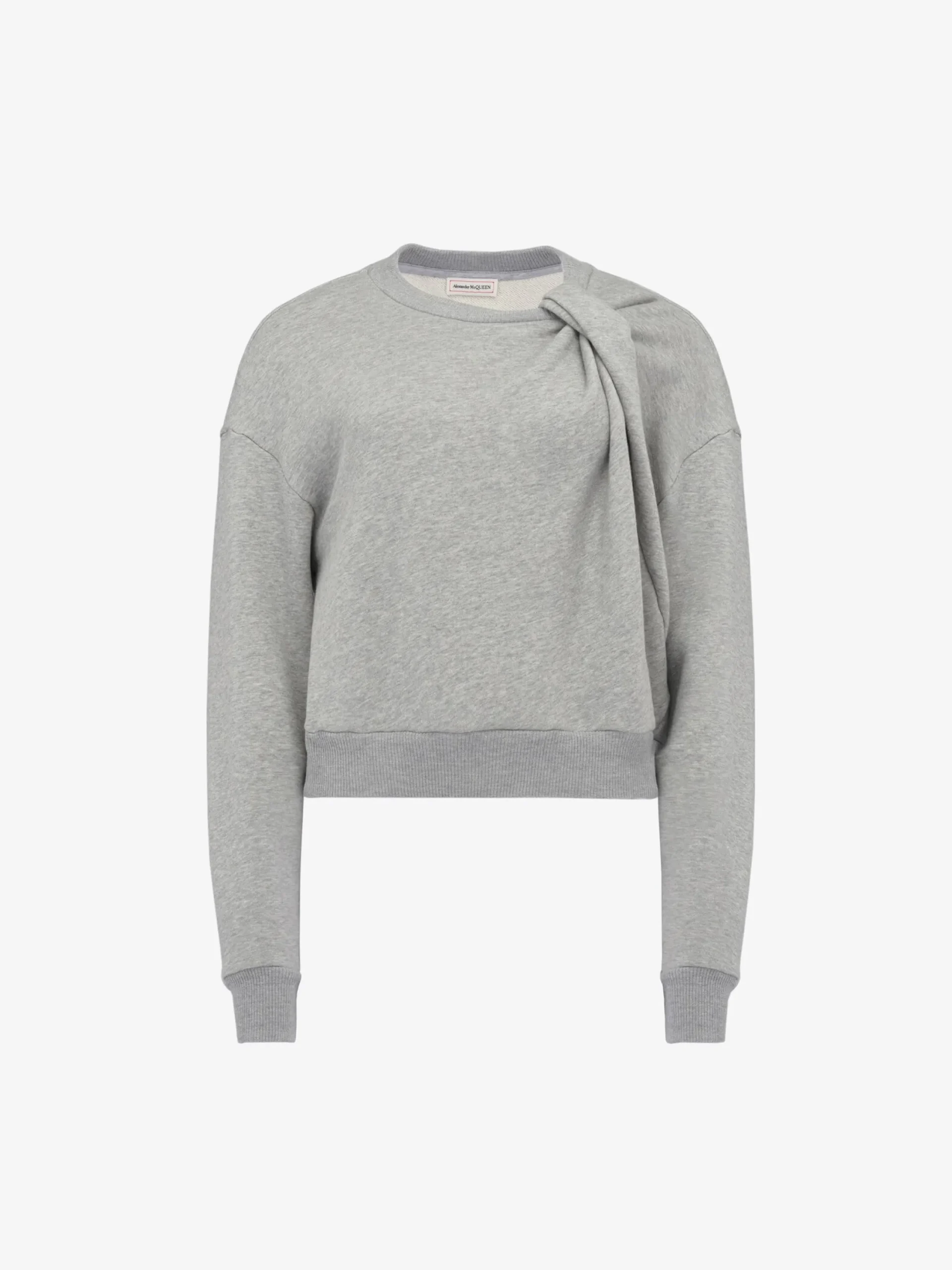 Sale Alexander McQueen Women's Cocoon Sleeve Sweatshirt in Grey Melange