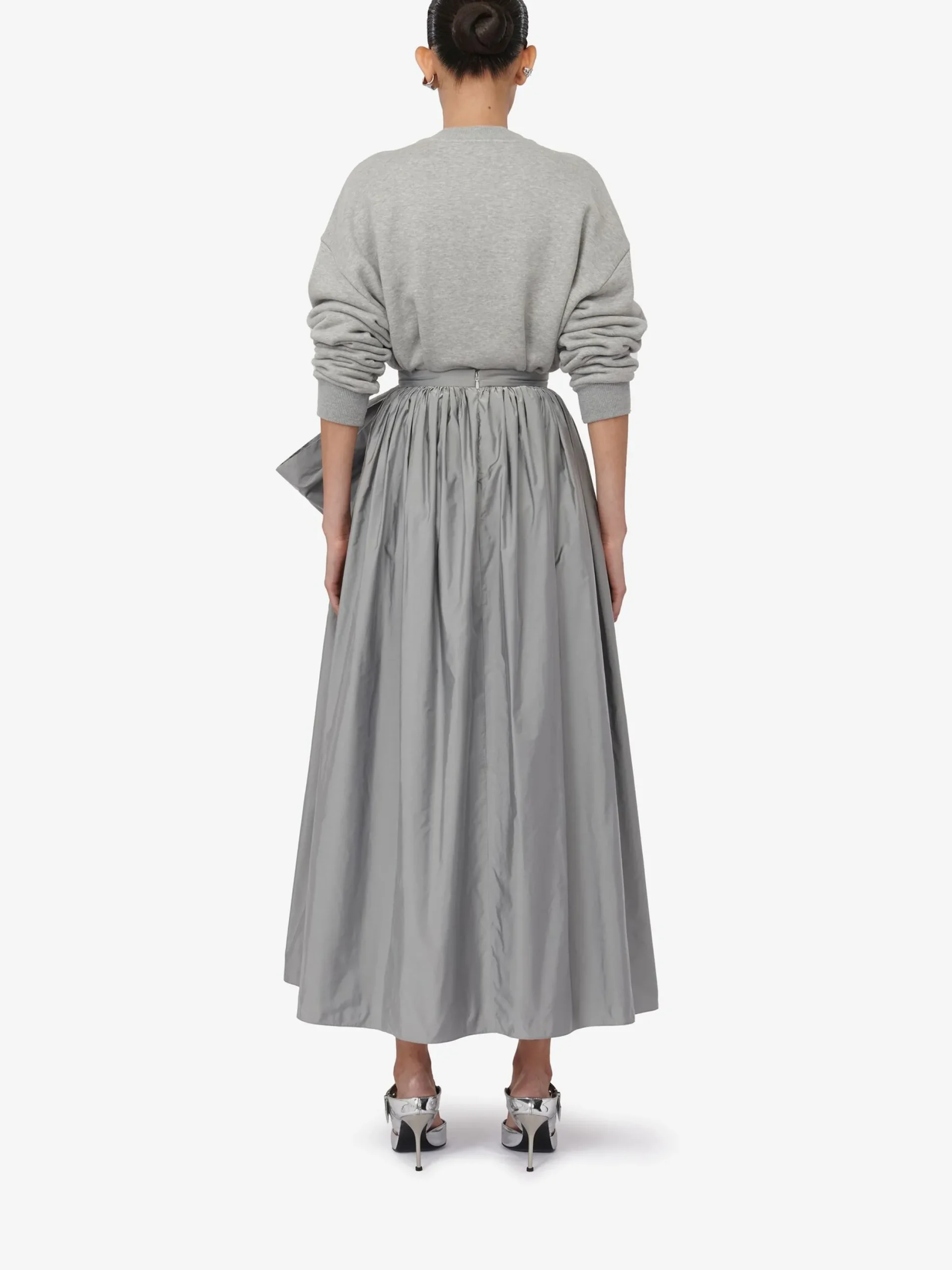 Sale Alexander McQueen Women's Cocoon Sleeve Sweatshirt in Grey Melange