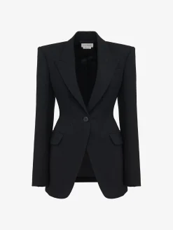 Best Alexander McQueen Women's Corset Detail Jacket in Black