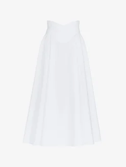 Hot Alexander McQueen Women's Corset Midi Skirt in Optic White