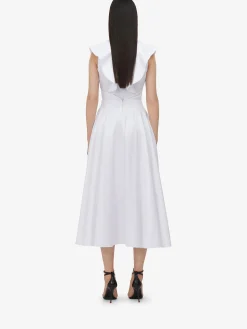 Hot Alexander McQueen Women's Corset Midi Skirt in Optic White