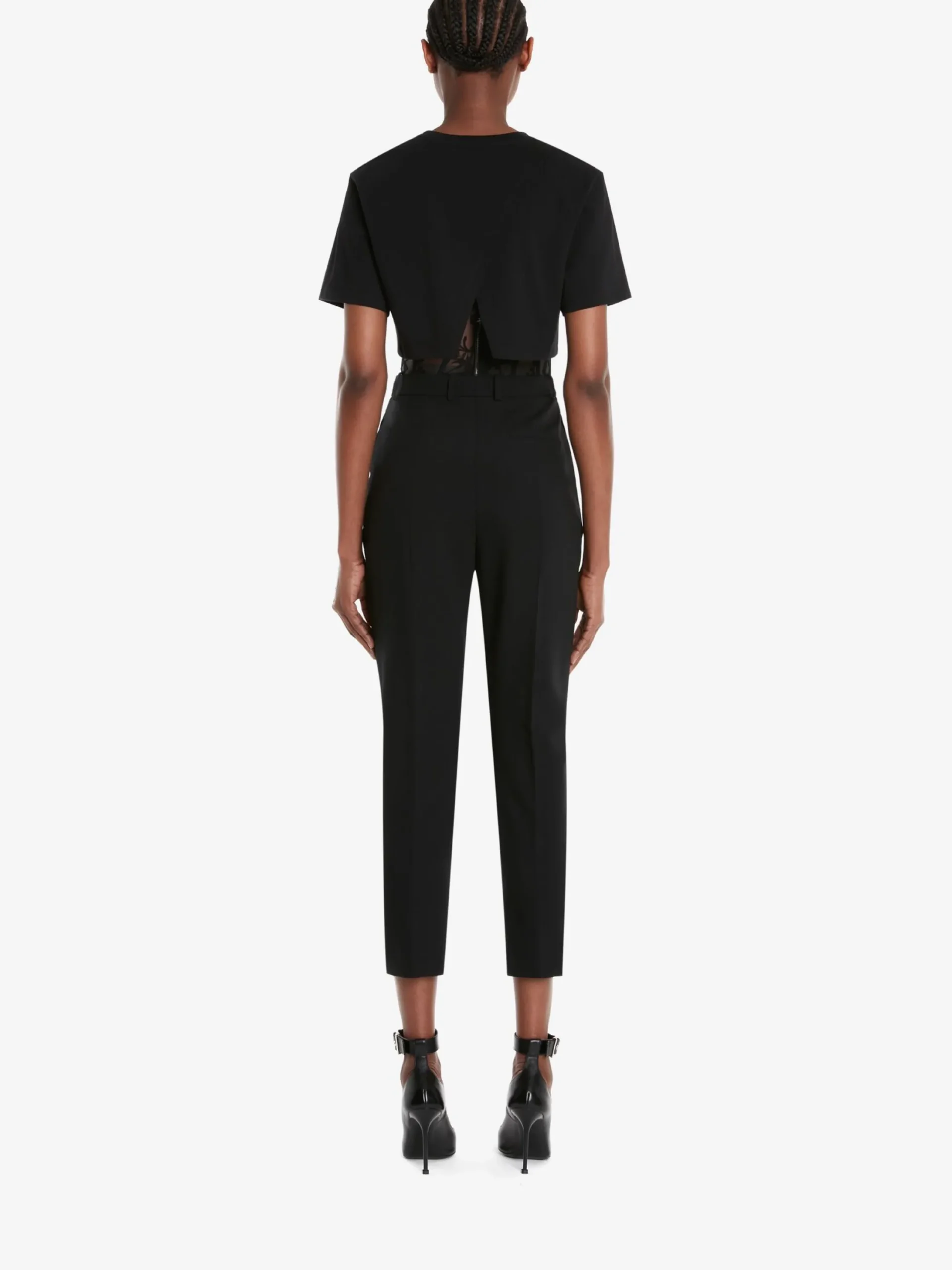 Store Alexander McQueen Women's Corset T-shirt in Black