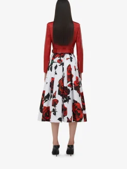 Store Alexander McQueen Women's Cropped Biker Jacket in Welsh Red