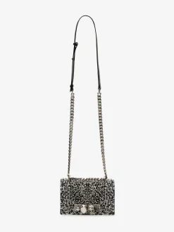 Online Alexander McQueen Women's Crystal-embellished Mini Jewelled Satchel in Black