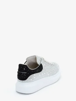 Fashion Alexander McQueen Women's Crystal-embellished Oversized Sneaker in White/Crystal
