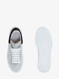 Fashion Alexander McQueen Women's Crystal-embellished Oversized Sneaker in White/Crystal