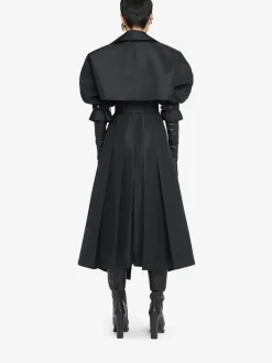 Shop Alexander McQueen Women's Cutaway Trench Coat in Black
