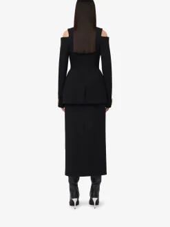 Clearance Alexander McQueen Women's Cut-out Double-breasted Military Jacket in Black