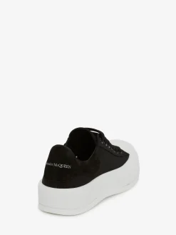 Store Alexander McQueen Women's Deck Lace Up Plimsoll in Black/White