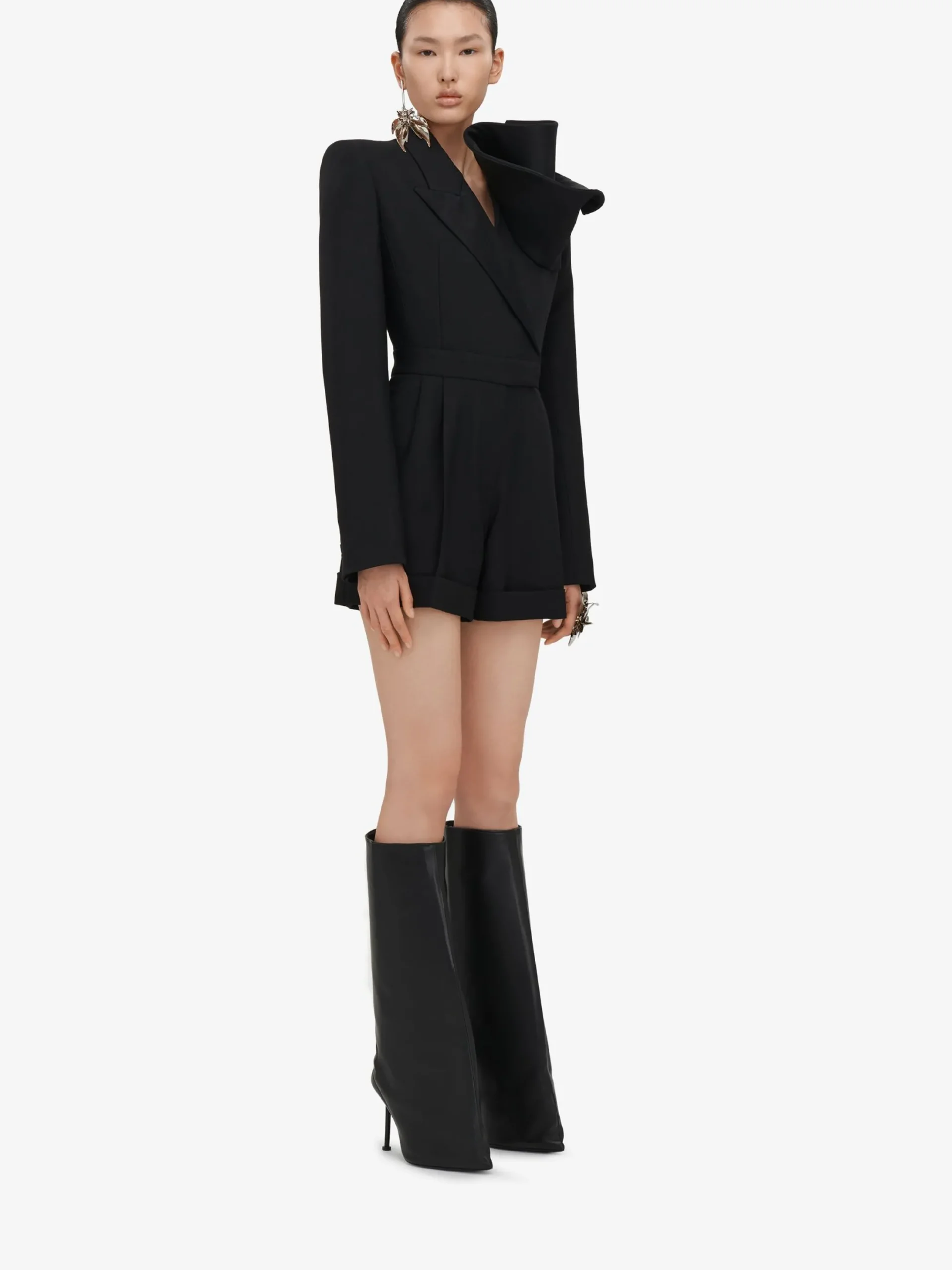 Sale Alexander McQueen Women's Deconstructed Orchid All-in-one in Black