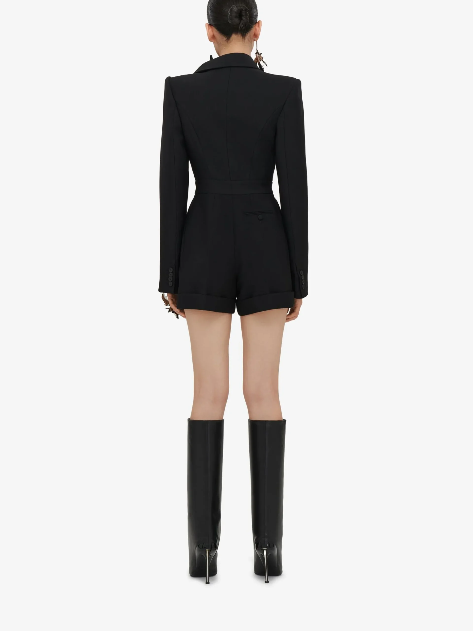Sale Alexander McQueen Women's Deconstructed Orchid All-in-one in Black