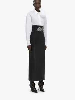 Flash Sale Alexander McQueen Women's Draped Orchid Shirt in Optical White