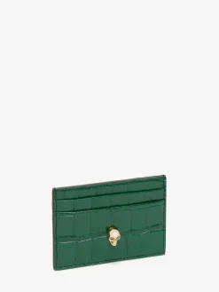 Best Alexander McQueen Women's Embossed Croc Card Holder in Emerald