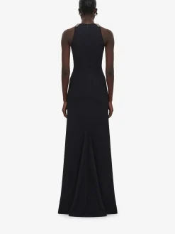 Store Alexander McQueen Women's Embroidered Evening Dress in Black