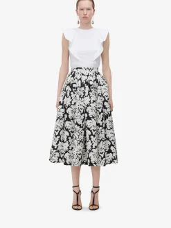 Store Alexander McQueen Women's Frill Detail Sleeveless Top in Optic White