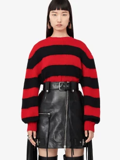 Outlet Alexander McQueen Women's Fringed Biker Mini Skirt in Black
