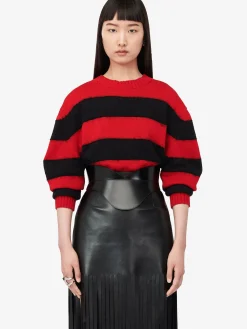 Best Alexander McQueen Women's Fringed Leather Skirt in Black