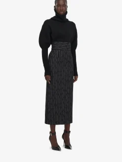 Best Sale Alexander McQueen Women's Funnel Neck Knit Jumper in Black