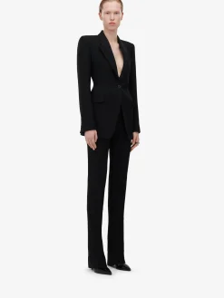 Flash Sale Alexander McQueen Women's High-waisted Cigarette Trousers in Black