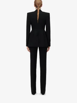 Flash Sale Alexander McQueen Women's High-waisted Cigarette Trousers in Black