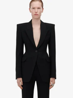 Flash Sale Alexander McQueen Women's High-waisted Cigarette Trousers in Black