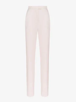 Best Alexander McQueen Women's High-waisted Cigarette Trousers in Venus Pink