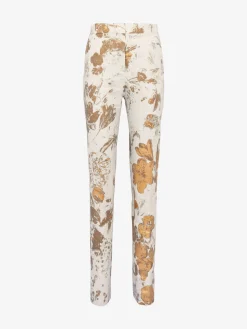 Fashion Alexander McQueen Women's High-waisted Cigarette Trousers in Gold