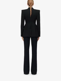 New Alexander McQueen Women's High-waisted Straight Leg Jeans in Denim