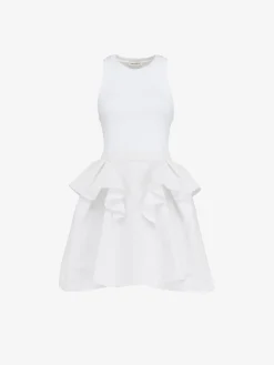 Shop Alexander McQueen Women's Hybrid Mini Dress in Optic White